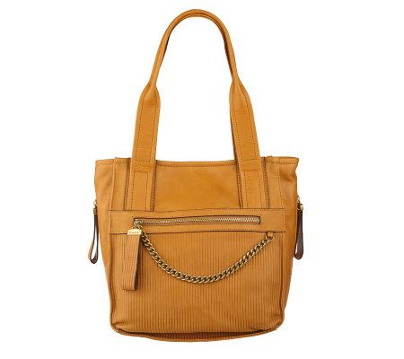 B. Makowsky Glove Leather Shopper with Chain Detail - A219011