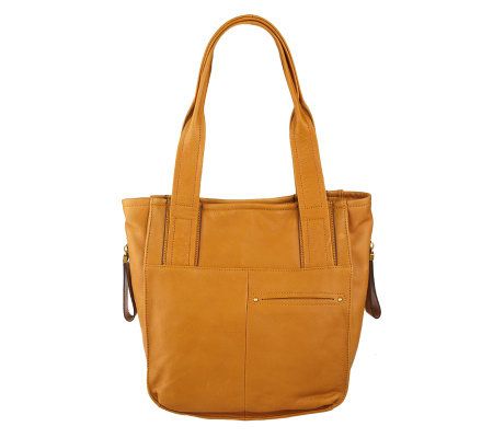 B. Makowsky Glove Leather Shopper with Chain Detail