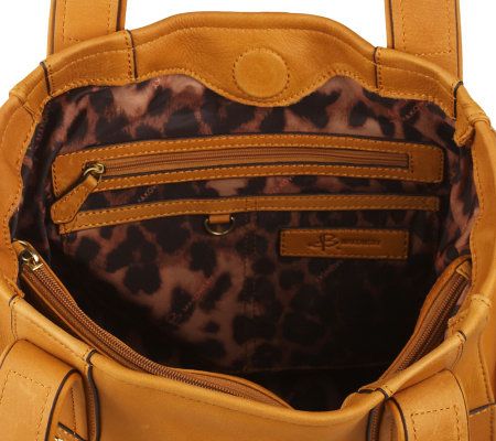 B. Makowsky Glove Leather Shopper with Chain Detail