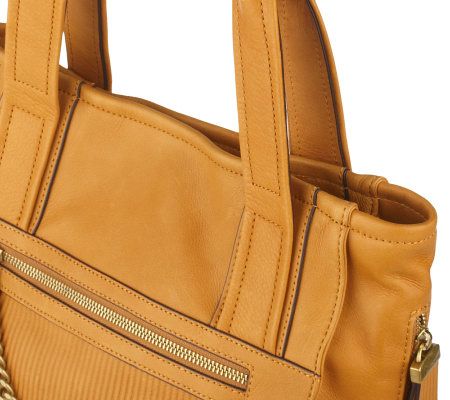 B. Makowsky Glove Leather Shopper with Chain Detail