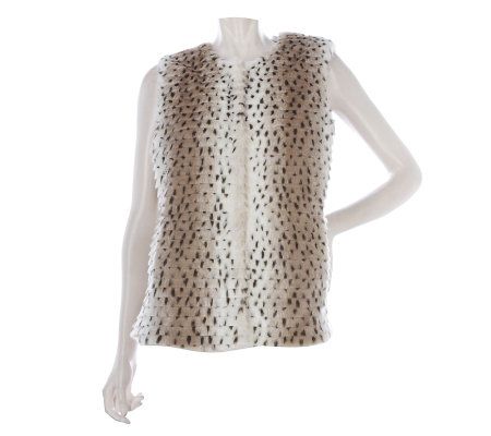 Dennis Basso Fully Lined Sculpted Faux Fur Vest with Pockets - A220211