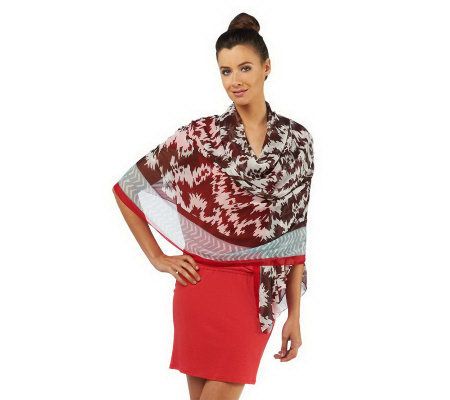 Luxe Rachel Zoe Tribal Border Printed Scarf - A222511