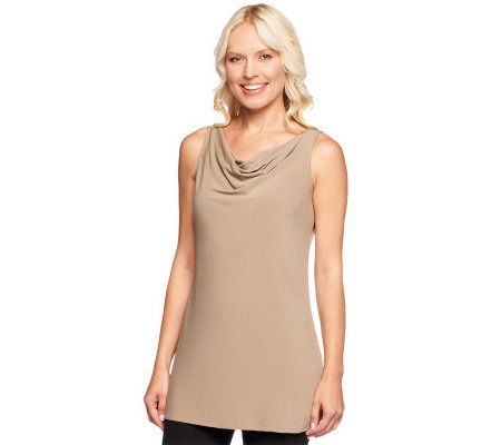 Susan Graver Essentials Liquid Knit Drape Neck Tank - A225111