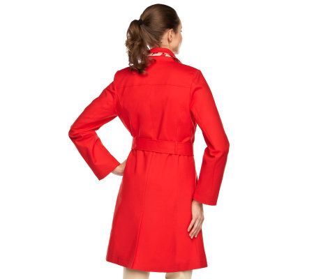 Isaac Mizrahi Live! Water Repellent Stretch Rain Coat