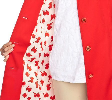 Isaac Mizrahi Live! Water Repellent Stretch Rain Coat