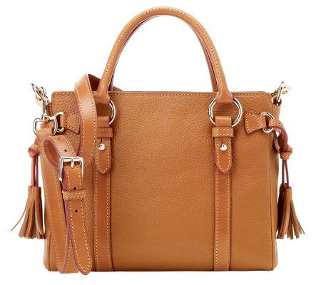 Dooney & Bourke Leather Medium Pocket Satchel with Accessories
