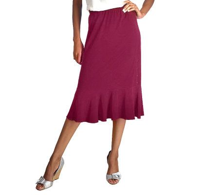 George Simonton Milky Knit Flounce Skirt with Button Detail - A92911