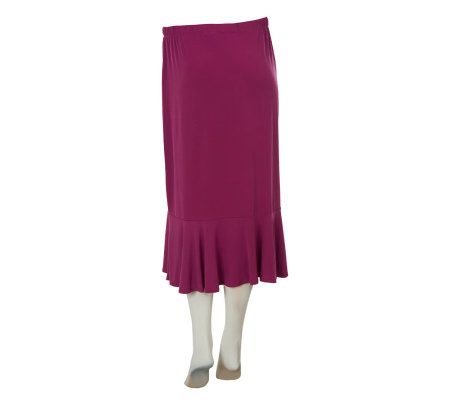 George Simonton Milky Knit Flounce Skirt with Button Detail