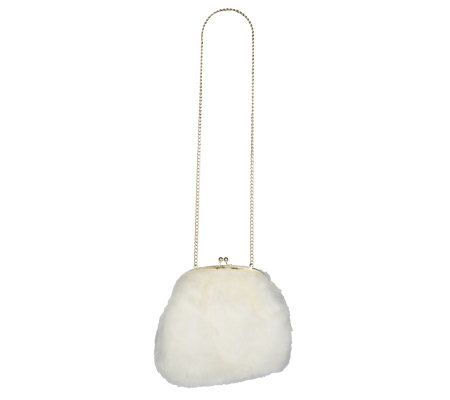 Dennis Basso Faux Mink Clutch and Hand Muff Combination