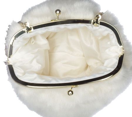 Dennis Basso Faux Mink Clutch and Hand Muff Combination