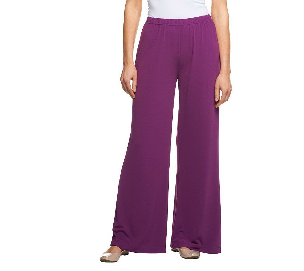 Bob Mackies Wide Leg Petite Length Knit Pants - A13112