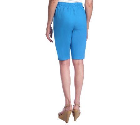 Denim & Co. Set of Twill Classic Waist Shorts and Pedal Pushers