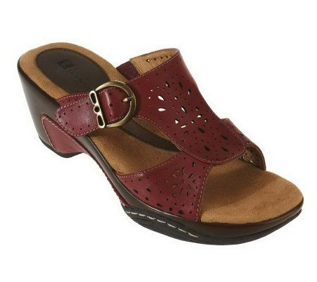 White Mountain Merger Leather Wedge Sandals - A222612