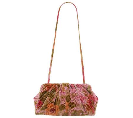 Hobo Pleated Leather Angela 2 in 1 Clutch & Shoulder Bag