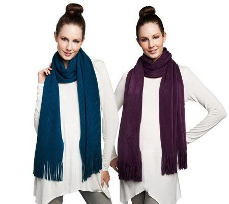 Layers by Lizden Marvelush Smooth & Ribbed S/2 Scarves - A225312