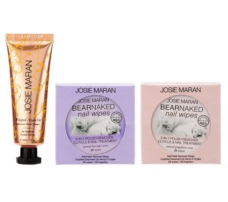 Josie Maran Argan Bear Naked Nail Wipes & Hand Cream Duo - A228712