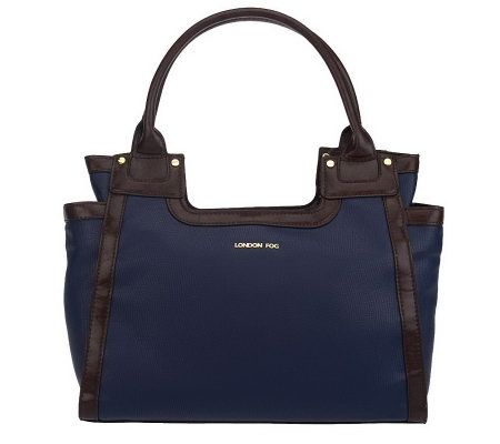 London Fog Smith Tote with Contrast Trim & Side Pockets - A229112