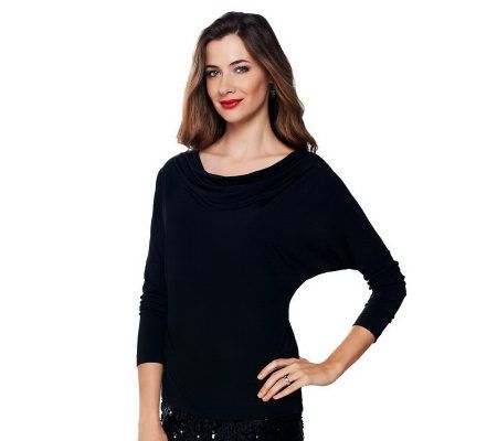 Joan Rivers Cowl Neck Dolman Sleeve Top - A229212
