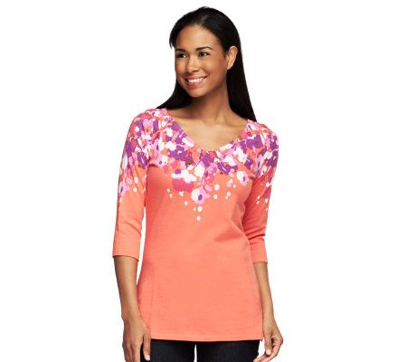 Isaac Mizrahi Live! Placed Collage Floral Print Tunic - A230112