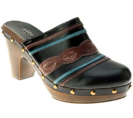 Spring Step Style Aztec Leather Mules - A325412