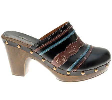 Spring Step Style Aztec Leather Mules