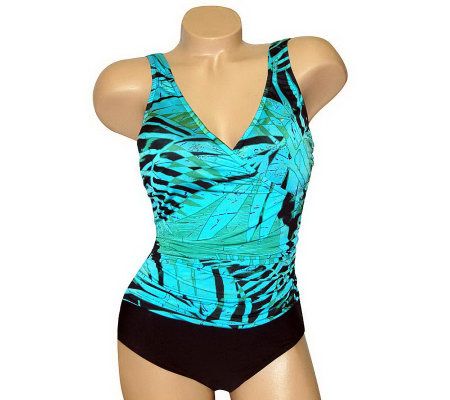 Carol Wiors Slimsuit Copa Cabana Wrap Front 1Piece Swimsuit - A328712