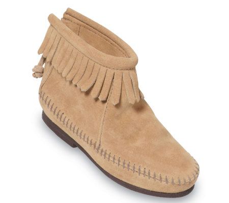 Minnetonka Childrens Back Zipper Hardsole Boots - A209213