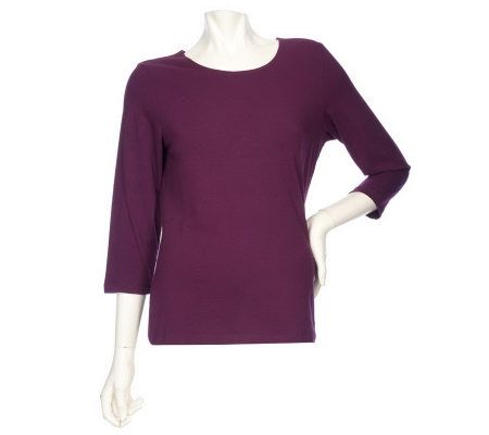 Women with Control 3/4 Sleeve Knit T-shirt - A211013