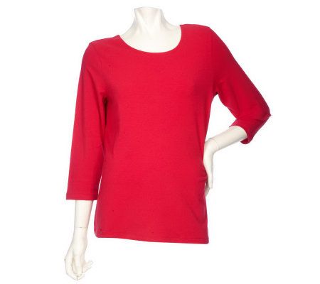 Women with Control 3/4 Sleeve Knit T-shirt - A211013