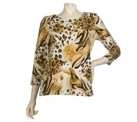 Women with Control 3/4 Sleeve Knit T-shirt - A211013