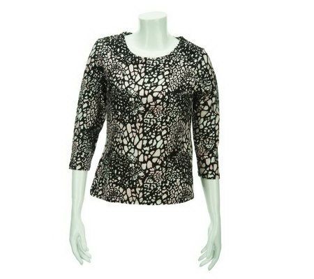 Women with Control 3/4 Sleeve Knit T-shirt - A211013