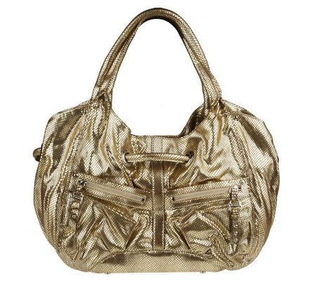 B. Makowsky Glazed Snake Embossed Leather Tote Bag - A212813
