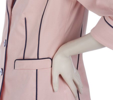 Linea by Louis DellOlio Three Button Blazer w/ Piping Detail