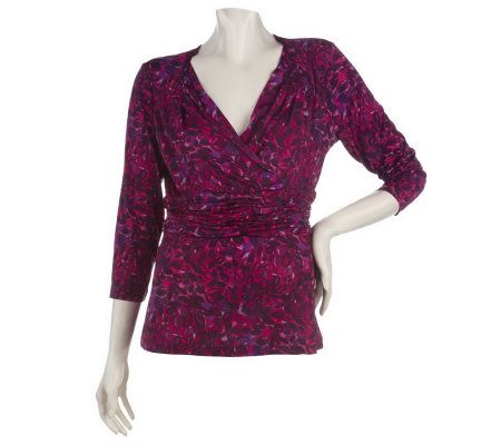 Kelly by Clinton Kelly Printed Wrap Top - A218813