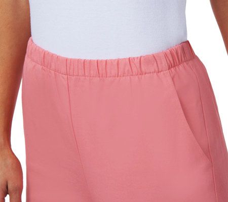 Denim & Co. Pull-on Stretch Twill Capri Pants w/ Battenburg Lace