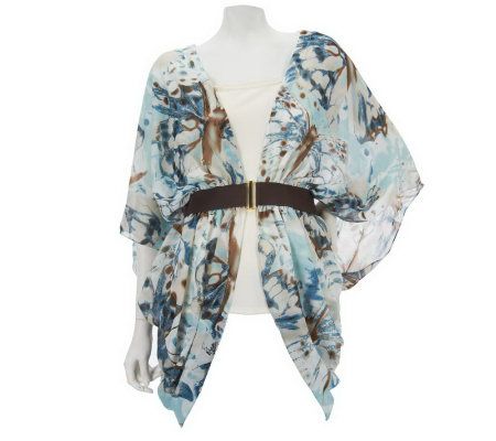 Renees Reversible Jacket Top w/Built-In Belt by Sure Couture - A223313