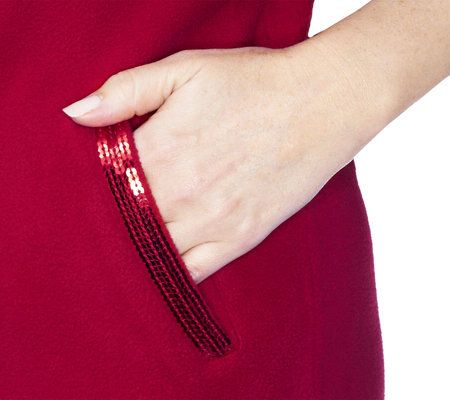 Quacker Factory Bling in the Holidays Fleece Vest & T-shirt Set