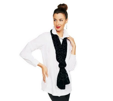 Joan Rivers Chiffon Velvet Animal Print Scarf - A229813