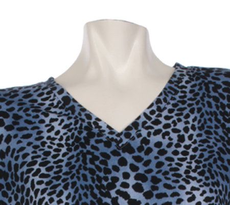 Linea by Louis DellOlio V-neck Animal Print Top