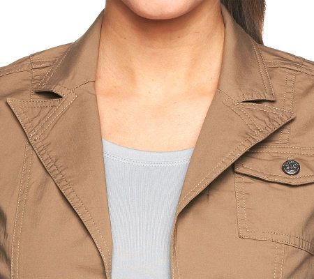 G.I.L.I. Notch Collar Tie Front Jacket with Front Pockets