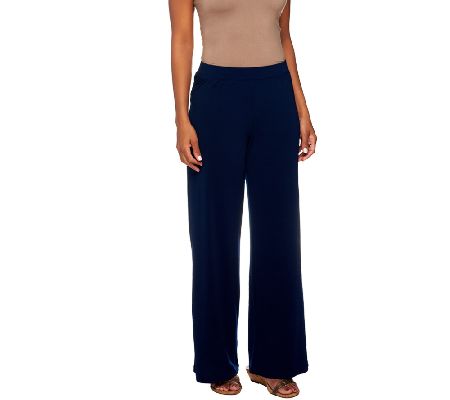 George Simonton Petite Crystal Knit Pull-on Palazzo Pants - A222214