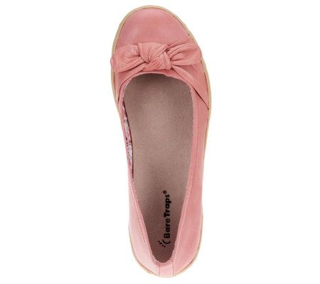 BareTraps Trycia Leather Flats w/ Bow Detail