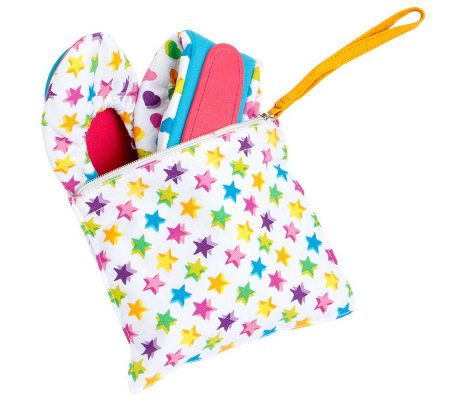 little missmatched Hearts & Stars Fold Up Ballet Flats - A224214