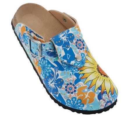 Birkis Shetland Summer Print Adjustable Backstrap Clogs - A227814
