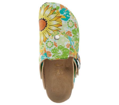 Birkis Shetland Summer Print Adjustable Backstrap Clogs
