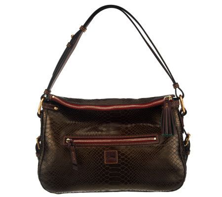 Dooney & Bourke Pearly Python Embossed Leather E/W Zip Sac