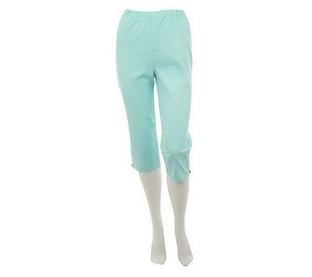 As Is Denim & Co. Classic Waist Colored Capri Pants w/ Zipper Detail - A237214