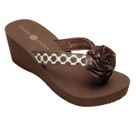 Lindsay Phillips Belle Wedge Brown SwitchFlop Flip Flops - A326714