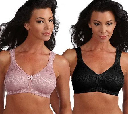 Breezies Set of 2 Wild Rose Lace Seamless Soft Cup Bra - A92314