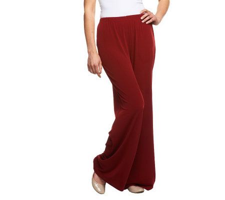 Bob Mackies Wide Leg Regular Length Knit Pants - A13015